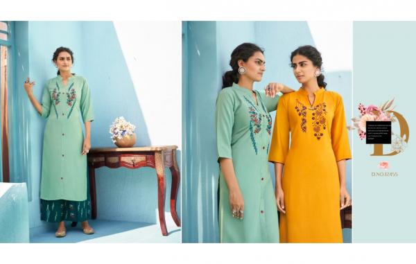 Kalaroop Milka Rayon Fancy Kurti With Plazzo Collection 